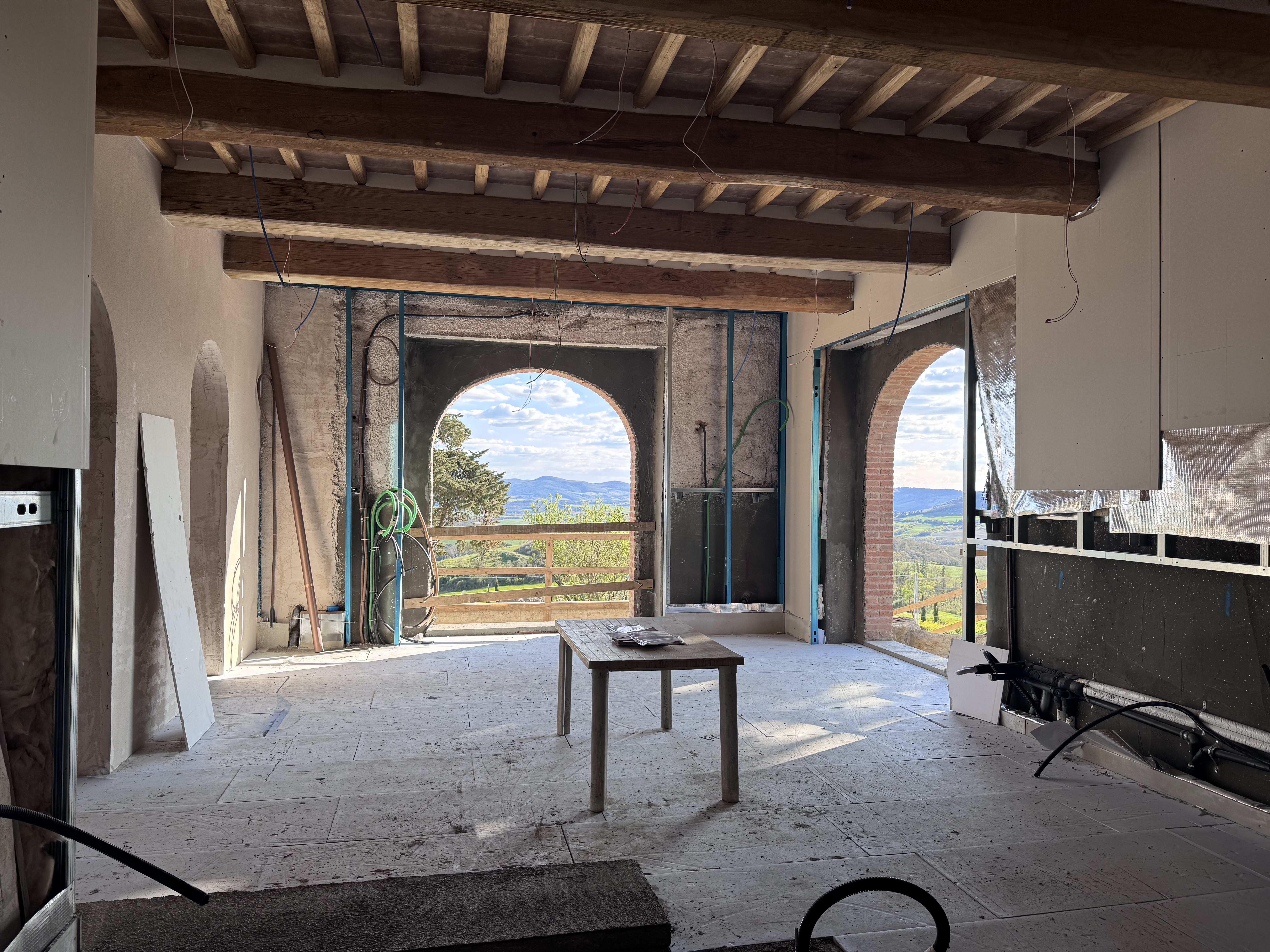 Interior looking out to the Tuscan hills